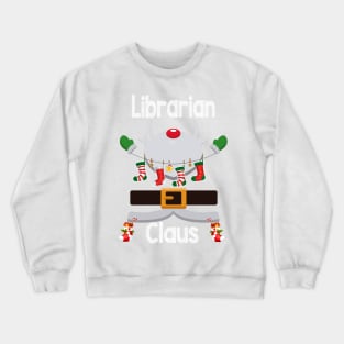 Librarian Claus Santa Christmas Costume Pajama Crewneck Sweatshirt